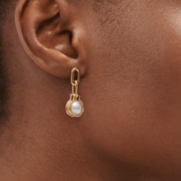 Tiffany HardWear South Sea Pearl Link Earrings - Picture 1 of 4